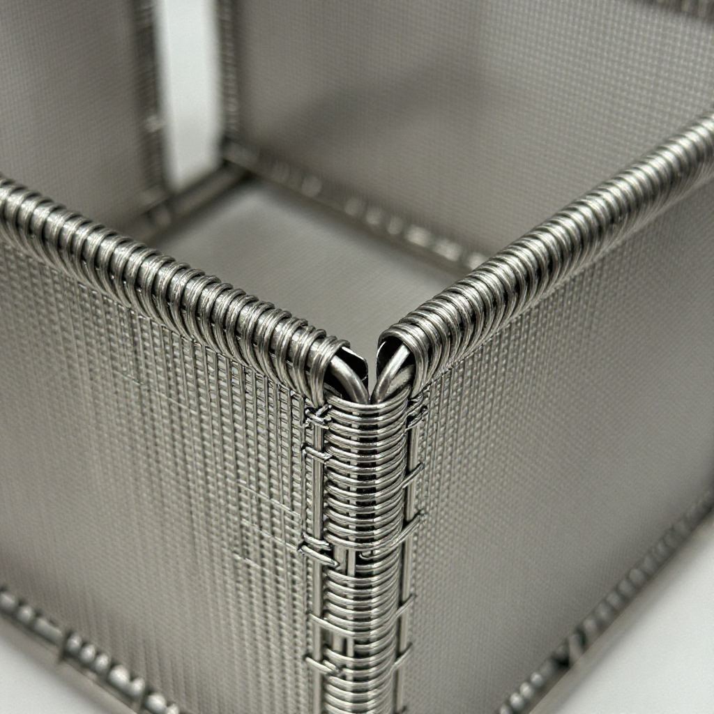 不锈钢筛网编织收边细节图